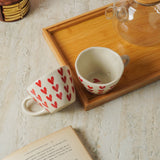 Heart Ceramic Coffee Mug- Set of 2