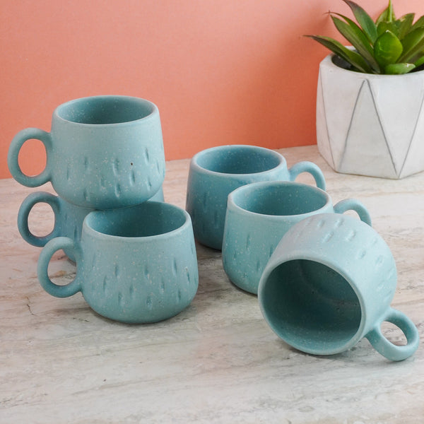 Blue Blend Tea Cups- Set of 6