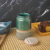 Ceramic Semi-Glazed Storage Jar- Large (Green)
