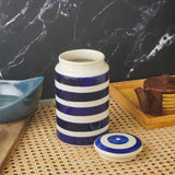 Blue Swatched Ceramic Storage Jar