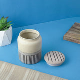 Ceramic Semi-Glazed Storage Jar- Small (Off-White)