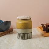 Ceramic Semi-Glazed Storage Jar- Small (Beige)