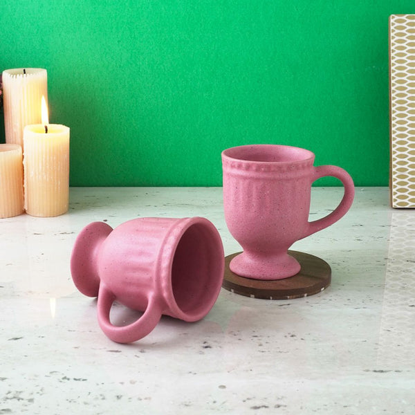 Royal Pink Ceramic Mug- Set of 4 