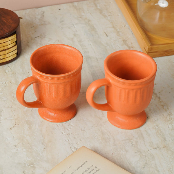Royal Orange Ceramic Mug- Set of 2