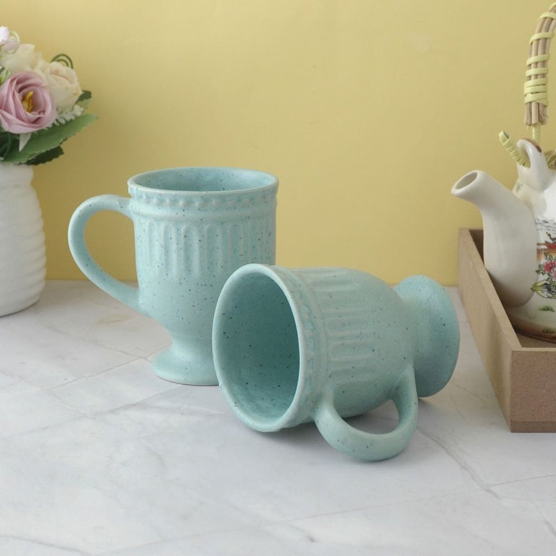Royal Green Ceramic Mug- Set of 4
