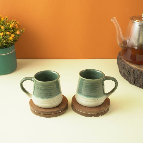 Triple Shade Ceramic Cups- Set of 4 