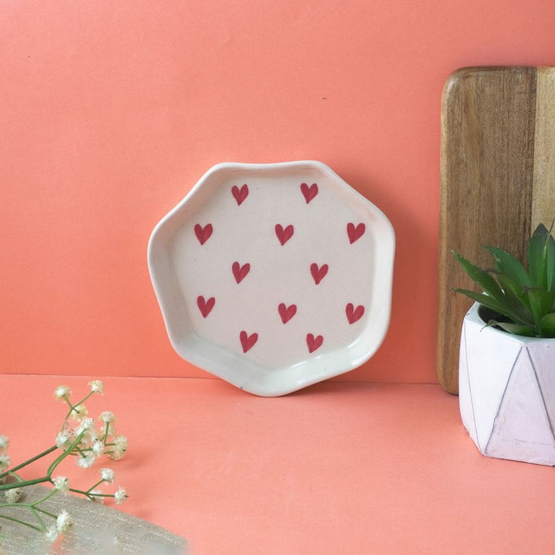 Hearts Small Ceramic Platter
