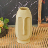 Ceramic Face Vase- Beige