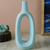 Hollow Glossy Ceramic Vase- Blue