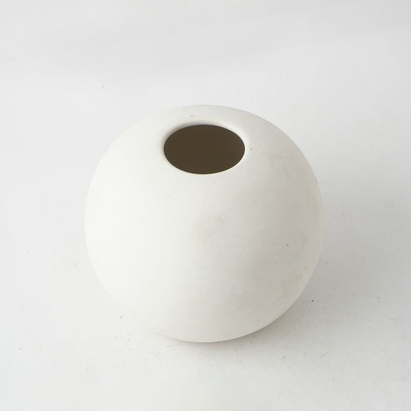Modern Globe Ceramic Vase- White