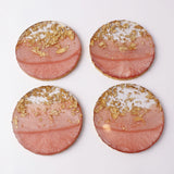 Gold Foil Coaster- Pink (Set of 4) - The Decor Mart 