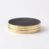 Gold Rim Marble Coaster- Black (Set of 4) - The Decor Mart 
