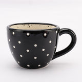 Polka Ceramic Flower Pot-Black - The Decor Mart 