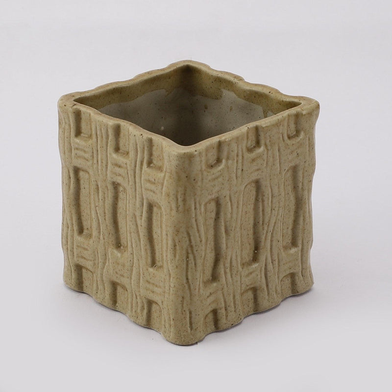Ceramic Modern   Planter- Beige - The Decor Mart 