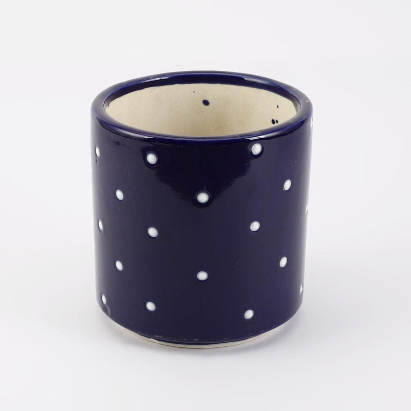 Ceramic Polka Dot   Planter- Blue - The Decor Mart 
