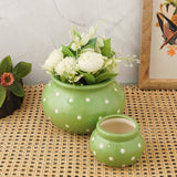 Modern Matka Ceramic Planter- Green