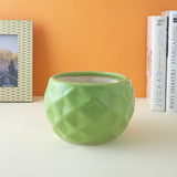 Round Textured Ceramic Planter- Green