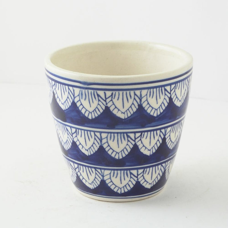 Worli Art Ceramic Planter- Dark Blue