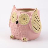 Ceramic Owl Planter- Pink - The Decor Mart 