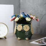 Ceramic Owl Planter- Green - The Decor Mart 