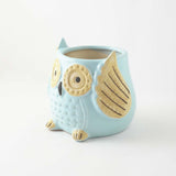 Ceramic Owl Planter- Sky Blue 