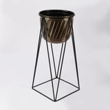 Metal Antique Planter With Stand- M - The Decor Mart 