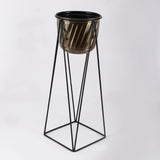 Metal Antique Planter With Stand- S - The Decor Mart 