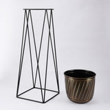Metal Antique Planter With Stand- S - The Decor Mart 